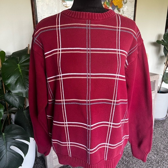 Oscar de la Renta Other - Oscar de la Renta Red Plaid Crewneck Sweater